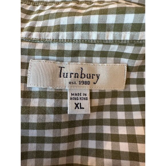 Vintage 100% Cotton Turnbury Green Checkered Buttonup Shirt Size XL - Picture 5 of 9